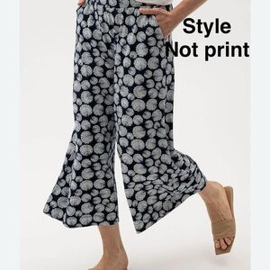 Holbrook jersey print crop pant wide leg Sweden Esther navy white  pullon Medium